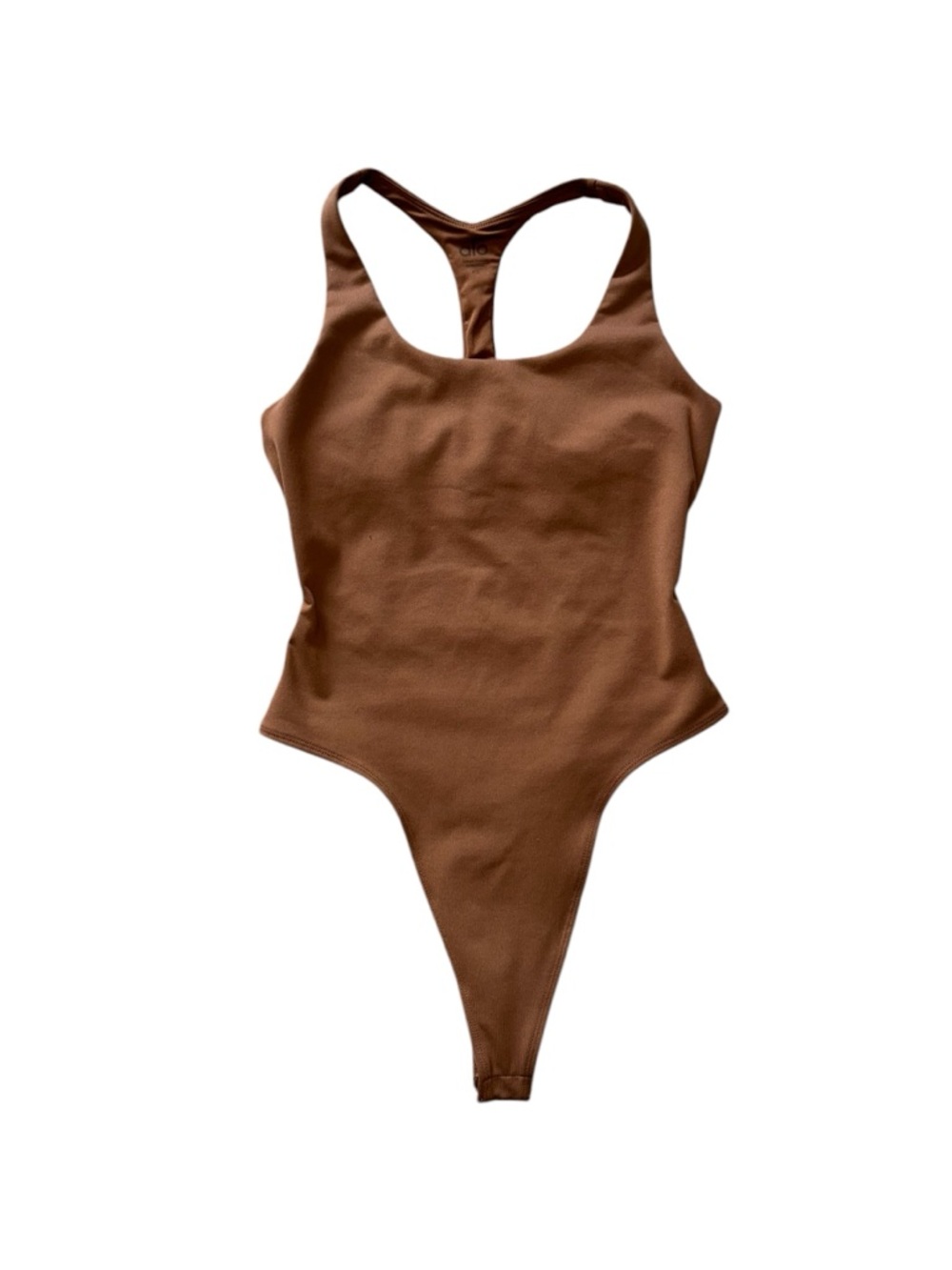 ALO Yoga Chocolate Brown Racerback Bodysuit - Picture 2 of 6